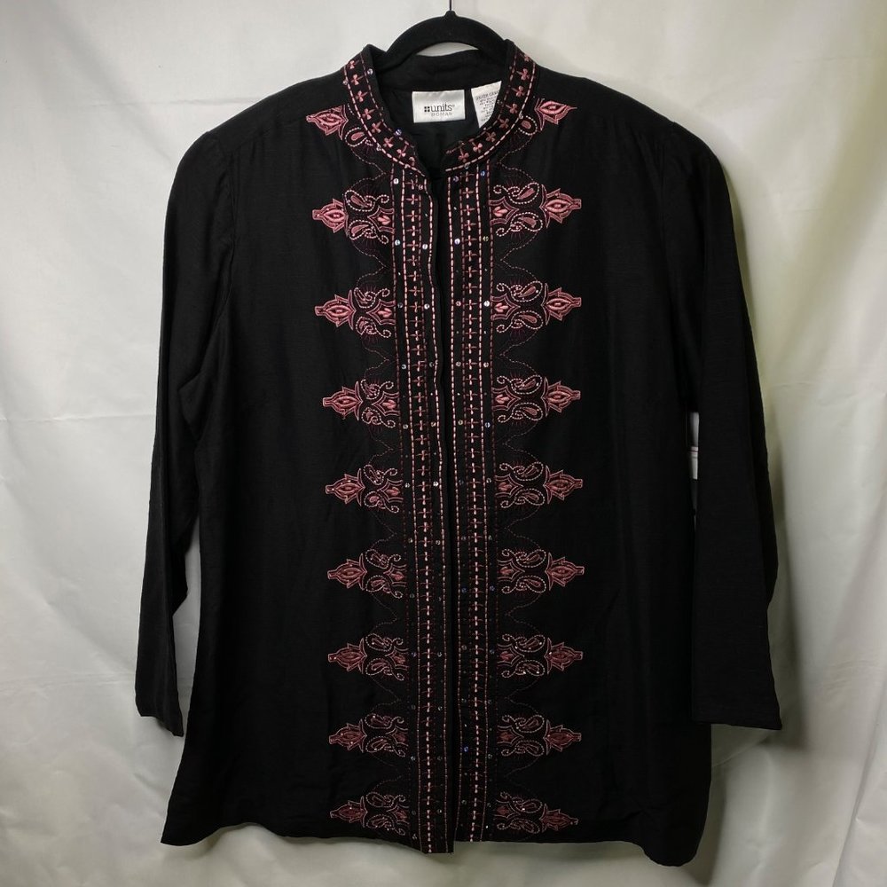Kimono Jacket Units Woman Asian Inspired Size 2X Sequins Beads Pink Tags